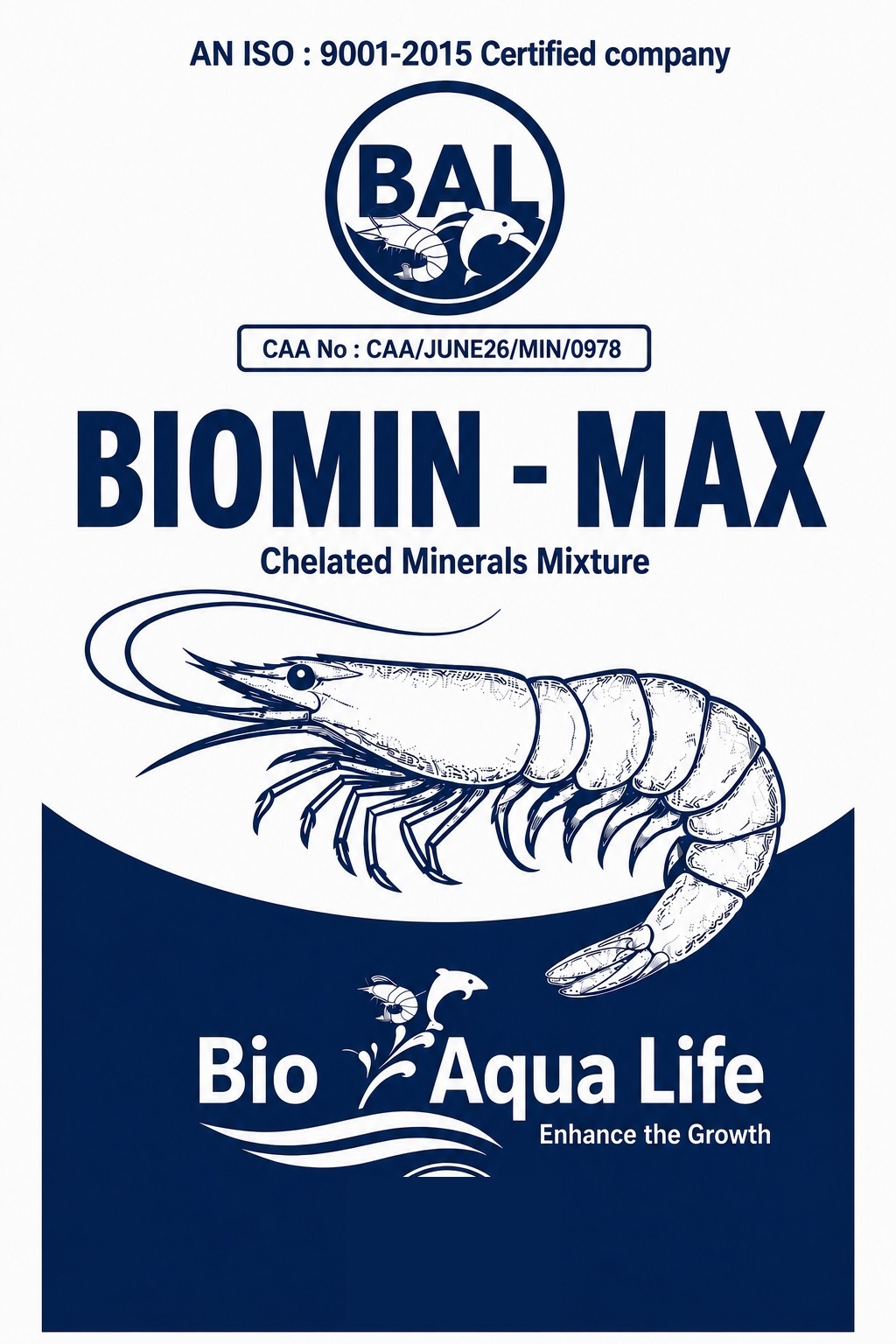 Biomin-Max chelated minerals mixture product label
